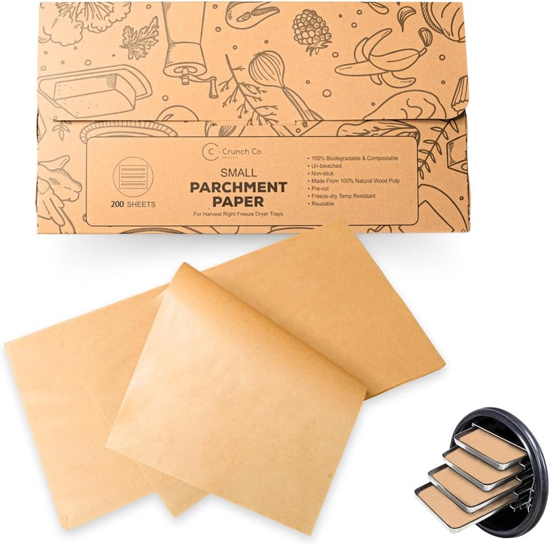 Crunch 200 pack Parchment Paper For Harvest Right Freeze Dryer (S - Small) - Image 1